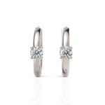 Load image into Gallery viewer, Sparkling Isolated Diamond Huggie Hoops