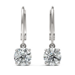 Load image into Gallery viewer, Round Solitaire Diamond Drop Earring