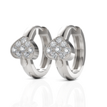 Load image into Gallery viewer, Love Mesh Heart Diamond Hoops Earrings