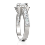 Load image into Gallery viewer, Lucy Halo Diamond Ring With Princess Cut 1.00 Carat Solitaire Wedding Ring