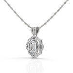 Load image into Gallery viewer, Remarkable Emerald Cut Diamond Accompanied By Round Cut Diamond Pendant (Emerald 2.00 Ct.) (Neck Chain Is Not A Part Of The Product And Can Be Bought Separately)