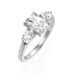 Load image into Gallery viewer, Amazing Three Stone Diamond Ring With Radiant Cut, Pear Cut & Round Cut Diamond (2.00 CT. Radiant Cut)