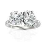 Load image into Gallery viewer, Gracious Toi Et Moi Wedding Ring With Round Cut & Oval Cut Diamond (1.50 CT. Each Diamond)