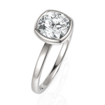 Load image into Gallery viewer, Pleasant Cushion Cut Diamond solitaire Ring With Bezel Set (1.50 CT.)