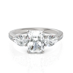 Load image into Gallery viewer, Amazing Three Stone Diamond Ring With Radiant Cut, Pear Cut & Round Cut Diamond (2.00 CT. Radiant Cut)