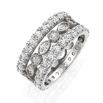 Load image into Gallery viewer, Glitter Round Cut Unique Bridal Eternity Ring Set