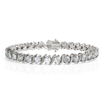 Load image into Gallery viewer, S Swirl Link Illusion Diamond Tennis Bracelet