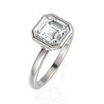 Load image into Gallery viewer, Asscher Cut Solitaire Diamond Ring With Bezel Setting (2.00 CT.)
