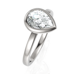 Load image into Gallery viewer, Dropping Pear Diamond Solitaire Bezel Set Ring (1.00 CT.)