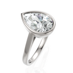 Load image into Gallery viewer, Tremendous Pear Cut Diamond Ring With Bezel Setting (2.50 CT. Solitaire)