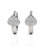 Load image into Gallery viewer, Love Mesh Heart Diamond Hoops Earrings