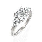 Load image into Gallery viewer, Extraordinary Three Stone Diamond Solitaire Ring With Princess Cut & Pear Cut (1.50 CT. Princess Cut)