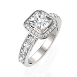 Load image into Gallery viewer, Lucy Halo Diamond Ring With Princess Cut 1.00 Carat Solitaire Wedding Ring
