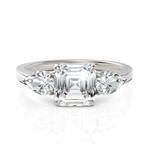 Load image into Gallery viewer, Peerless Asscher Cut & Pear Cut Trio Diamond Ring (1.50 CT. Asscher Cut)