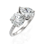 Load image into Gallery viewer, Round Cut & Pear Cut Diamond Toi Et Moi Engagement Ring (1.50 Ct. Each Diamond)