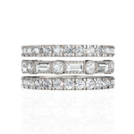 Load image into Gallery viewer, 2.35 ctw Round & Baguette Diamond Multi-Row Band in Solid Gold