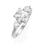 Load image into Gallery viewer, Radiant Cut & Pear Cut Three Stone Solitaire Diamond Ring (2.00 CT. Radiant Cut)