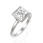 Load image into Gallery viewer, Lucid Princess Cut Diamond Ring With Bezel Set (1.50 CT.)