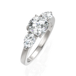 Load image into Gallery viewer, Threeling Solitaire Diamond Wedding Ring With Round Cut & Pear Cut Diamonds (1.50 CT. Round Cut)
