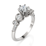 Load image into Gallery viewer, Innovative Diamond Ring With Pear Cut & Round Cut Diamond