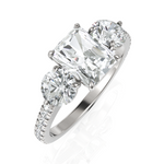 Load image into Gallery viewer, Delightful Three Stone solitaire Diamond ring With Radiant Cut & Round Cut Diamonds (1.50 CT. Radiant Cut)