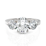 Load image into Gallery viewer, Enchant Three Stone With Oval Cut & Round Cut Diamond Ring (1.50 CT. Oval CUT Diamond)