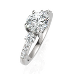 Load image into Gallery viewer, Trilogy Grace With Round Cut Diamond Ring (1.00 CT. Center Solitaire)