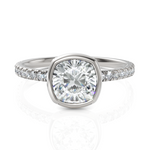 Load image into Gallery viewer, Charming Cushion Cut Diamond Solitaire Ring With Bezel Set (1.50 CT. Solitaire)