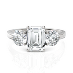 Load image into Gallery viewer, Three Stone Majestic Diamond Ring With Emerald Cut & Round Cut Diamond (1.50 CT. Emerald Cut)