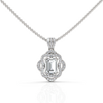 Load image into Gallery viewer, Remarkable Emerald Cut Diamond Accompanied By Round Cut Diamond Pendant (Emerald 2.00 Ct.) (Neck Chain Is Not A Part Of The Product And Can Be Bought Separately)