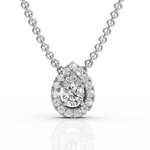 Load image into Gallery viewer, Classic Pear Shape Round Cut Diamond Necklace