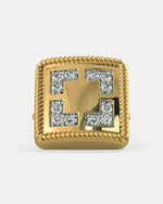 Load image into Gallery viewer, Elroy Yellow Gold Cufflinks With Round Cut Diamonds
