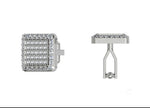Load image into Gallery viewer, Square Halo Studded Cufflinks With Round Cut Diamonds (White Gold)