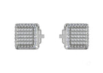 Load image into Gallery viewer, Square Halo Studded Cufflinks With Round Cut Diamonds (White Gold)