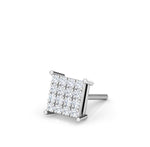 Load image into Gallery viewer, Striking Diamond Single Piece Ear Stud With Round Cut Diamonds For Men (White Gold)