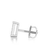 Load image into Gallery viewer, Striking Diamond Single Piece Ear Stud With Round Cut Diamonds For Men (White Gold)