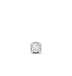 Load image into Gallery viewer, Stunning Single Ear Stud For Men With Round Cut Diamond (White Gold)