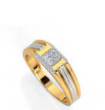 Load image into Gallery viewer, Fanciable Round Cut Diamond Ring With Yellow Gold & White Gold For Men