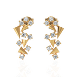 Load image into Gallery viewer, The Falling Pyramid Diamond Earrings