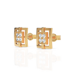 Load image into Gallery viewer, Elite Square Diamond Stud Earrings