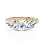 Load image into Gallery viewer, Three Stone solitaire Ring With Cushion Cut & Round Cut Diamond (1.50 CT. Cushion Cut)