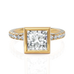 Load image into Gallery viewer, Charming Princess Cut Diamond Solitaire Ring With Bezel Set (2.00 CT. Princess Cut)