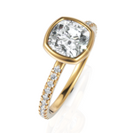 Load image into Gallery viewer, Charming Cushion Cut Diamond Solitaire Ring With Bezel Set (1.50 CT. Solitaire)
