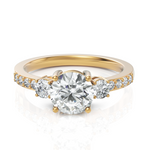 Load image into Gallery viewer, Trilogy Grace With Round Cut Diamond Ring (1.00 CT. Center Solitaire)