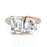 Load image into Gallery viewer, Rigorous Toi Et Moi Emerald Cut & Pear Cut Diamond Ring (1.50 CT. Each Stone)