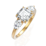 Load image into Gallery viewer, Peerless Asscher Cut & Pear Cut Trio Diamond Ring (1.50 CT. Asscher Cut)
