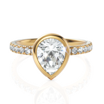 Load image into Gallery viewer, Remarkable Bezel Set Pear Cut Solitaire Ring (1.00 CT. Center Diamond)
