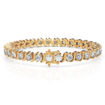 Load image into Gallery viewer, S Swirl Link Illusion Diamond Tennis Bracelet