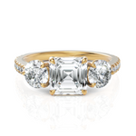 Load image into Gallery viewer, Trinary Diamond Solitaire Ring With Asscher Cut & Round Cut Diamonds (1.50 CT. Asscher Cut)