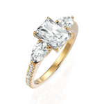 Load image into Gallery viewer, Amazing Three Stone Diamond Ring With Radiant Cut, Pear Cut & Round Cut Diamond (2.00 CT. Radiant Cut)